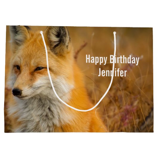 Cute Red Fox Wilde Natuur Groot Cadeauzakje (Achterkant)