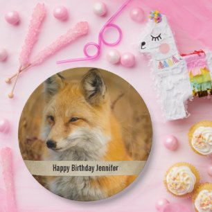 Cute Red Fox Wilde Natuur Papieren Bordje