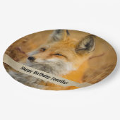 Cute Red Fox Wilde Natuur Papieren Bordje (Gekanteld)