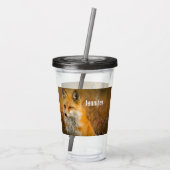 Cute Red Fox Wilderness Natuur Acryl Drinkbeker (Achterkant)