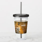 Cute Red Fox Wilderness Natuur Acryl Drinkbeker (Voorkant)
