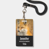 Cute Red Fox Wilderness Natuur Badge (Achterkant met lanyard)
