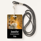Cute Red Fox Wilderness Natuur Badge (Achterkant met draagriem)