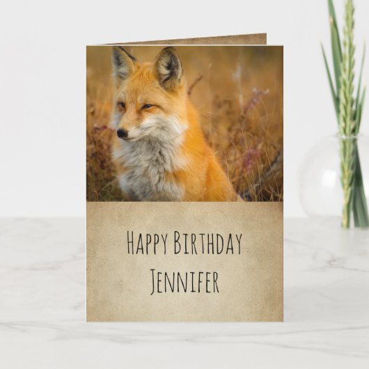Cute Red Fox Wilderness Natuur Birthday Kaart (Voorkant)