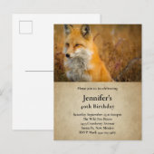 Cute Red Fox Wilderness Natuur Birthday Uitnodiging Briefkaart (Voorkant / Achterkant)