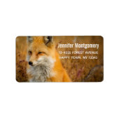 Cute Red Fox Wilderness Natuur Etiket (Voorkant)