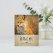 Cute Red Fox Wilderness Natuur Foto bedankt Briefkaart (Staand voorkant)