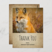 Cute Red Fox Wilderness Natuur Foto bedankt Briefkaart (Voorkant / Achterkant)