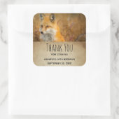 Cute Red Fox Wilderness Natuur Foto bedankt Vierkante Sticker (Tas)