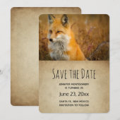 Cute Red Fox Wilderness Natuur Foto Save The Date (Voorkant / Achterkant)