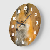 Cute Red Fox Wilderness Natuur Grote Klok (Hoek)