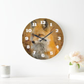 Cute Red Fox Wilderness Natuur Grote Klok (Huis)