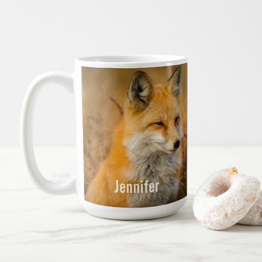 Cute Red Fox Wilderness Natuur Koffiemok (Met donut)