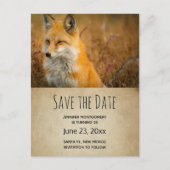 Cute Red Fox Wilderness Natuur Photo Save the Date Uitnodiging Briefkaart (Voorkant)