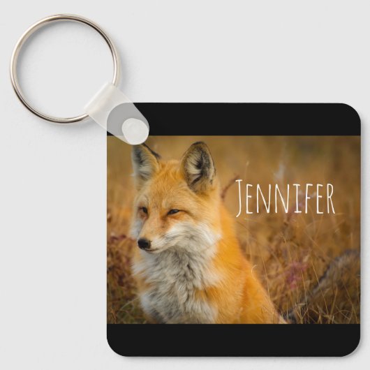 Cute Red Fox Wilderness Natuur Sleutelhanger (Voorkant)
