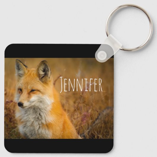 Cute Red Fox Wilderness Natuur Sleutelhanger (Achterkant)