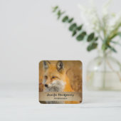 Cute Red Fox Wilderness Natuur Vierkante Visitekaartje (Staand voorkant)