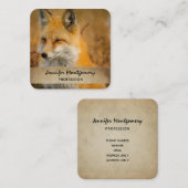 Cute Red Fox Wilderness Natuur Vierkante Visitekaartje (Voorkant / Achterkant)