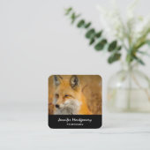 Cute Red Fox Wilderness Natuur Vierkante Visitekaartje (Staand voorkant)