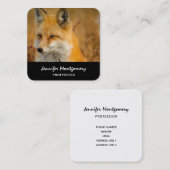 Cute Red Fox Wilderness Natuur Vierkante Visitekaartje (Voorkant / Achterkant)