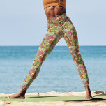Cute Red Foxes flower Garden Pattern Leggings<br><div class="desc">Schudkleurige retro bloemen vogels en rode vossen illustratie in een naadloze patroon leggings. Origineel kunstwerk van Caroline Bonne Müller</div>