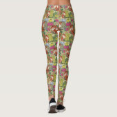 Cute Red Foxes flower Garden Pattern Leggings (Achterkant)