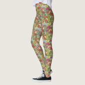 Cute Red Foxes flower Garden Pattern Leggings (Links)