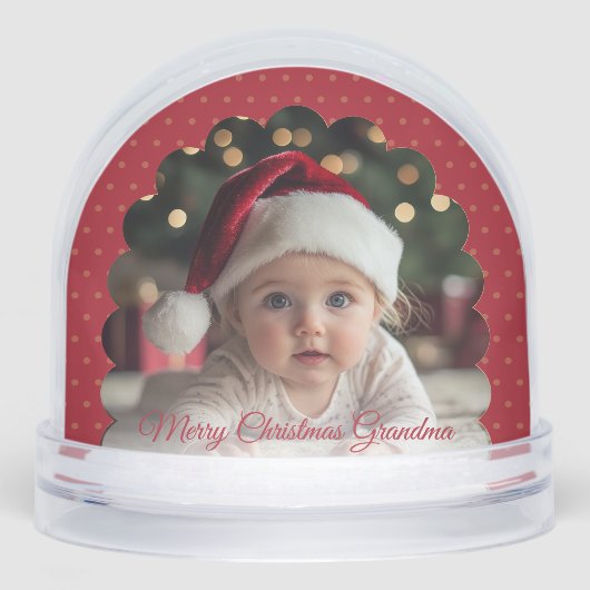 Cute Red Frame Child Photo Snow Globe Sneeuwbol (Voorkant)