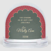 Cute Red Frame Child Photo Snow Globe Sneeuwbol (Achterkant)