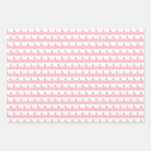 Cute red fuchsia roze pijl met dubbel hart inpakpapier vel (Voorkant 3)