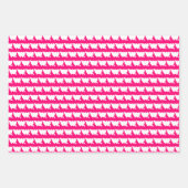 Cute red fuchsia roze pijl met dubbel hart inpakpapier vel (Voorkant 2)