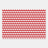 Cute red fuchsia roze pijl met dubbel hart inpakpapier vel (Voorkant)