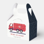 Cute Red Garbage Truck Kinder elke zondag Bedankdoosjes (Achterkant)