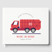 Cute Red Garbage Truck Kinder elke zondag Gastenboek (Voorkant)