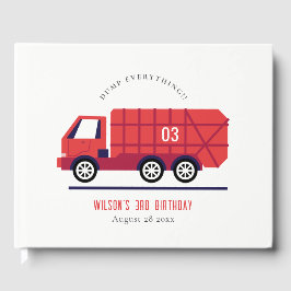 Cute Red Garbage Truck Kinder elke zondag Gastenboek