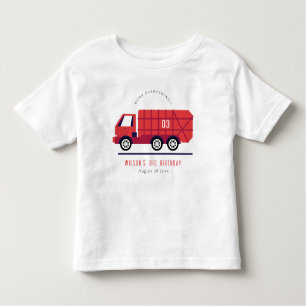 Cute Red Garbage Truck Kinder elke zondag Kinder Shirts