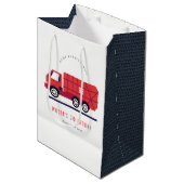 Cute Red Garbage Truck Kinder elke zondag Medium Cadeauzakje (Voorkant Gekanteld)