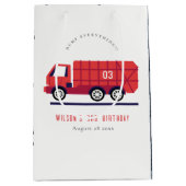 Cute Red Garbage Truck Kinder elke zondag Medium Cadeauzakje (Voorkant)