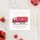 Cute Red Garbage Truck Kinder elke zondag Servet (Insitu)