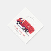 Cute Red Garbage Truck Kinder elke zondag Servet (Hoek)