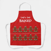 Cute Red Gingerbrood Man, kerstmis, laten we gaan  Schort (Voorkant)