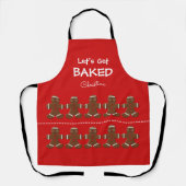 Cute Red Gingerbrood Man met Kerstmis op maat Schort (Voorkant)