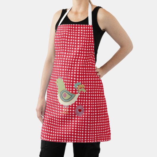 Cute Red Gingham Chicken Schort (Insitu)