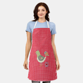 Cute Red Gingham Chicken Schort