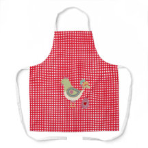 Cute Red Gingham Chicken Schort