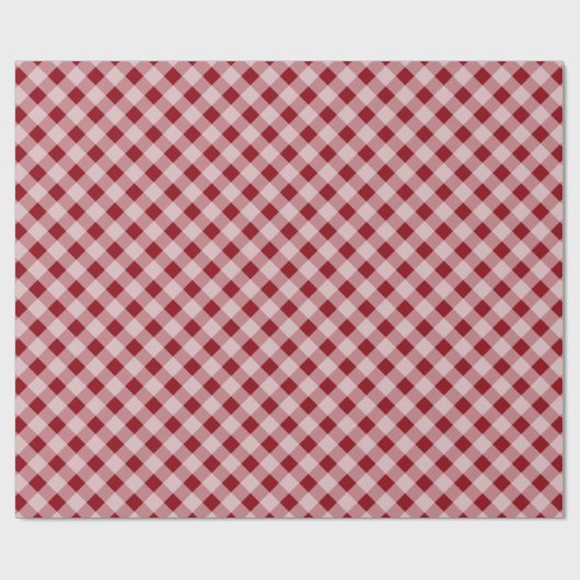 Cute red gingham-patroon kerstinpakpapier cadeaupapier (Vlak)