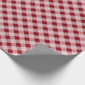 Cute red gingham-patroon kerstinpakpapier cadeaupapier (Hoek)