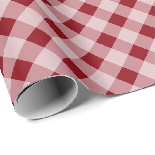 Cute red gingham-patroon kerstinpakpapier cadeaupapier (Rol Hoek)
