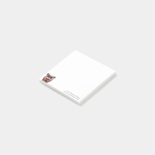 cute red glasses raccoon post-it® notes (Schuin)