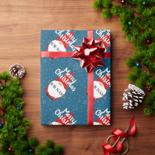 Cute red gnome cartoon gepersonaliseerd kerstfeest cadeaupapier